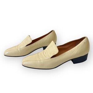 Rachel Comey Cream Patent Loafer, Size 39.5EU